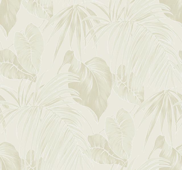 Seabrook Wallpaper Dominica Metallic Gold, Off-White, and Light Tan Tortuga  United States 60.75 25.2" 27"  - My Fabric Connection -