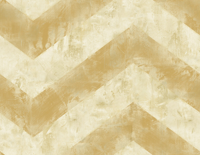 Seabrook Wallpaper Hubble Chevron Metallic Gold and White Avant Garde  United States 60.75 20.87" 27"  - My Fabric Connection -