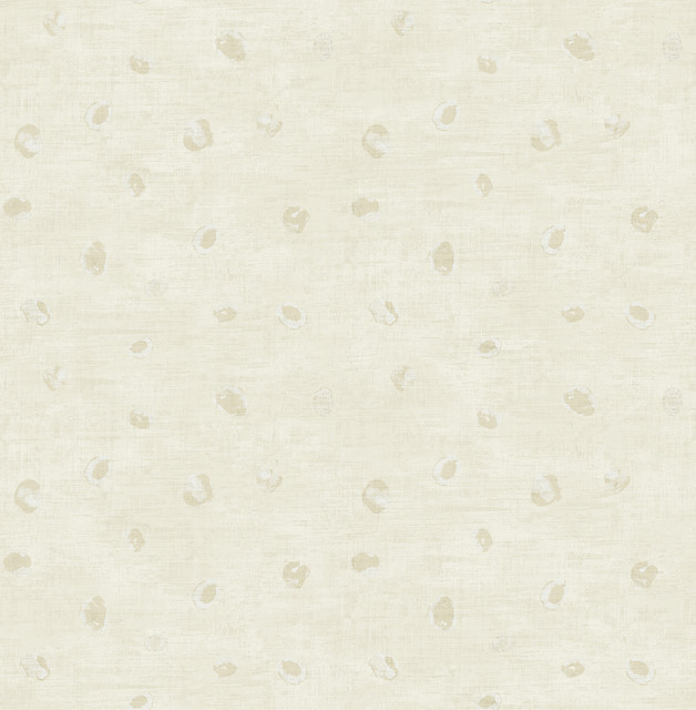 Seabrook Wallpaper Hubble Dots Metallic Gold and Ivory Avant Garde  United States 56.05 20.87" 20.5"  - My Fabric Connection -