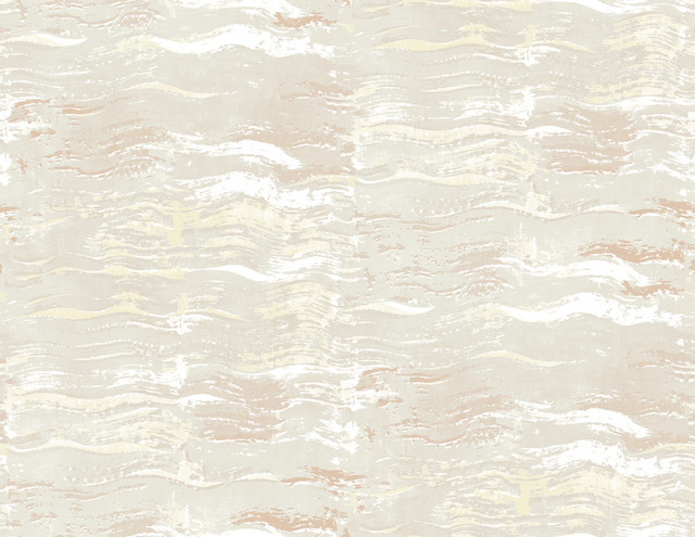 Seabrook Wallpaper Bleached Wave Metallic Champagne & Bisque L'Atelier de Paris  United States 60.75 20.87" 27"  - My Fabric Connection -