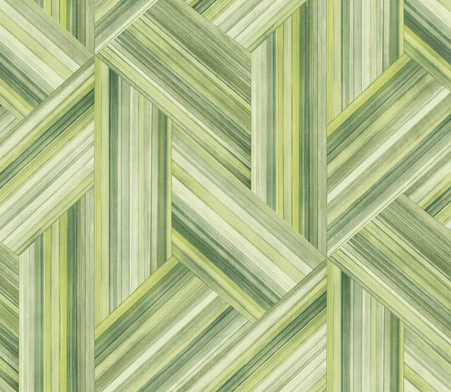 Seabrook Wallpaper Geo Inlay Chartreuse and Basil Living with Art  United States 60.53 23.62" 27"  - My Fabric Connection -