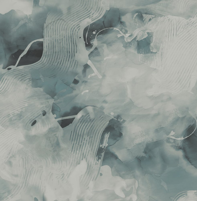 Seabrook Wallpaper Notch Trowel Abstract Sea Green and Pearl Living with Art  United States 56.05 20.87" 20.5"  - My Fabric Connection -