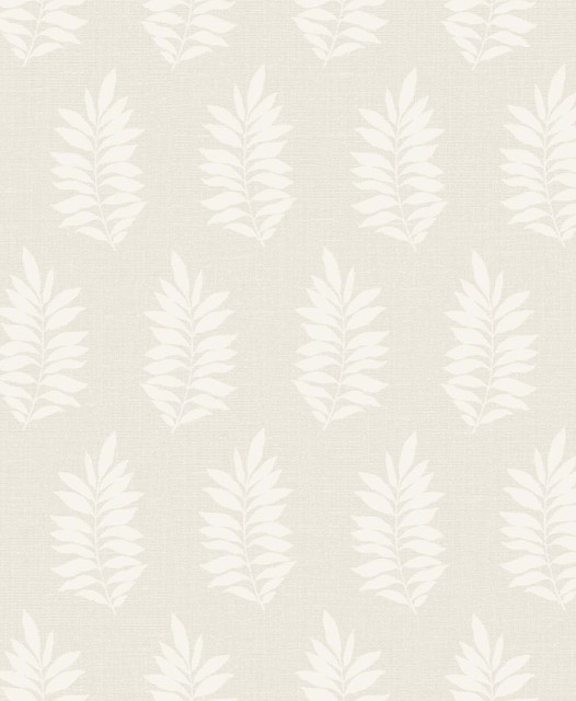 Seabrook Wallpaper Pinnate Silhouette Almond The Simple Life  Netherlands 57.5 12.6" 20.9"  - My Fabric Connection -