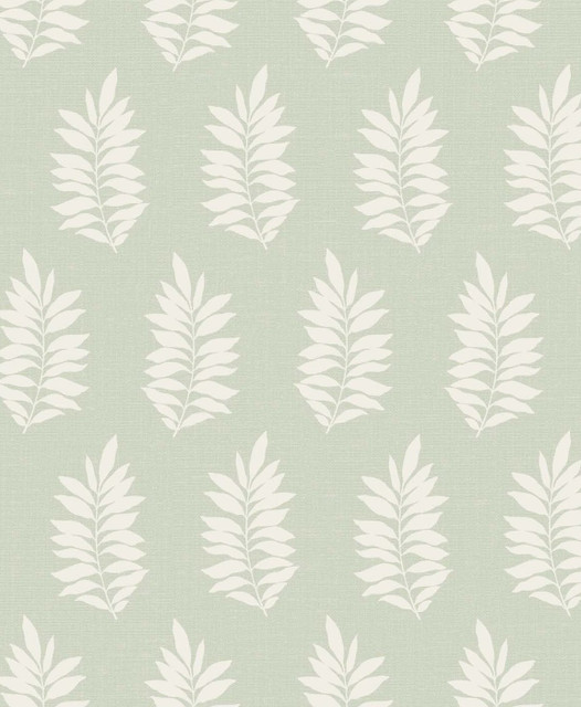 Seabrook Wallpaper Pinnate Silhouette Sage The Simple Life  Netherlands 57.5 12.6" 20.9"  - My Fabric Connection -
