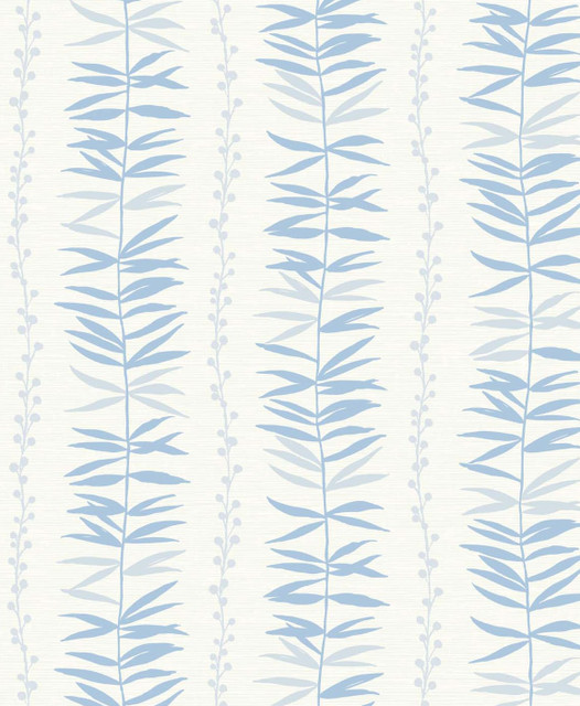 Seabrook Wallpaper Summer Garland  Sky Blue The Simple Life  Netherlands 57.5 12.6" 20.9"  - My Fabric Connection -