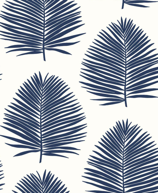 Seabrook Wallpaper Island Palm Navy Blue The Simple Life  Netherlands 57.5 25.2" 20.9"  - My Fabric Connection -