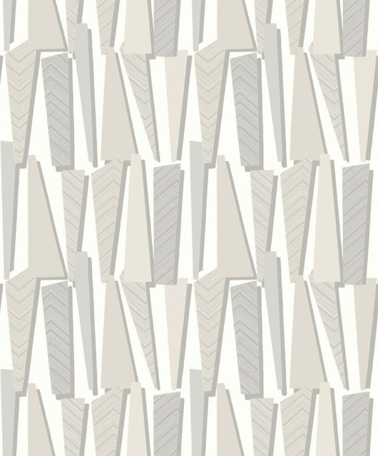 Seabrook Wallpaper Geometric Shadows  Linen The Simple Life  Netherlands 57.5 12.6" 20.9"  - My Fabric Connection -