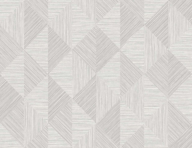 Seabrook Wallpaper Diamond Inlay Dove Wing White Heron  United States 60.75 20.87" 27"  - My Fabric Connection -