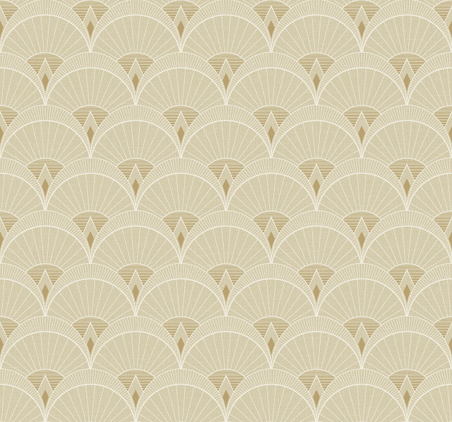 Seabrook Wallpaper Chrysler Arches Soft Beige Deco 2  United States 60.75 6.3" 27"  - My Fabric Connection -