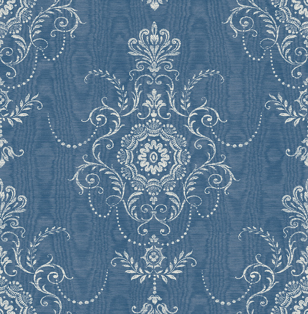 Seabrook Wallpaper Colette Cameo French Blue French Country  United States 60.75 27.55" 27"  - My Fabric Connection -
