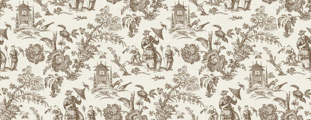 Seabrook Wallpaper Chinoiserie Linen Fabric Hickory Smoke French Country  United States 13.5 20.87" 3"  - My Fabric Connection -