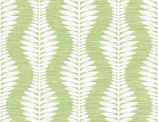 Seabrook Wallpaper Carina Leaf Ogee Greenery Coastal Haven  United States 60.75 10.5" 27"  - My Fabric Connection -