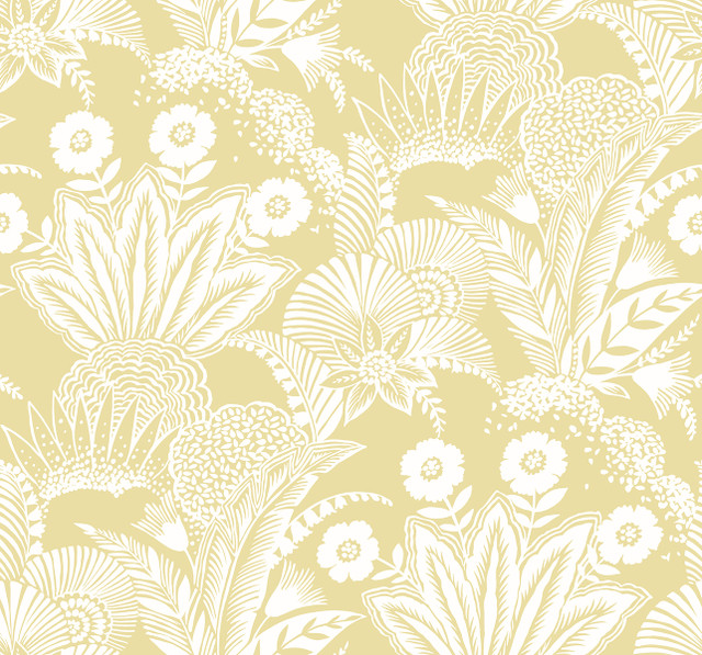 Seabrook Wallpaper Suvi Palm Grove Butter Summer House  United States 60.75 25.2" 27"  - My Fabric Connection -