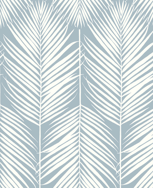 Seabrook Wallpaper Palm Silhouette Prepasted Light Blue Prepasted Online  United States 56.05 25.2" 20.5"  - My Fabric Connection -