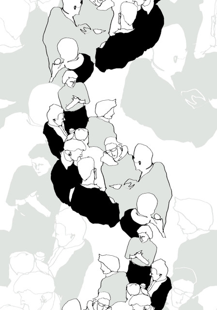 Seabrook Wallpaper Ystävät Gray and Eggshell Marimekko Vol. 5  Italy 75.5 39.3" 27.5"  - My Fabric Connection -