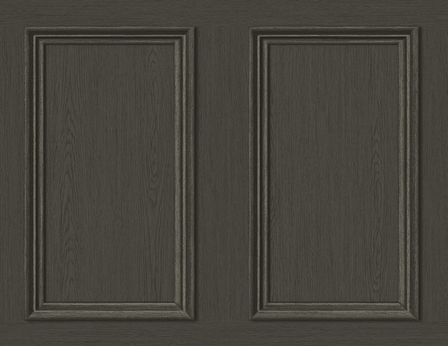 Seabrook Wallpaper Faux Wood Panel Charcoal Stacy Garcia Peel and Stick  United States 40.5 20.87" 27"  - My Fabric Connection -