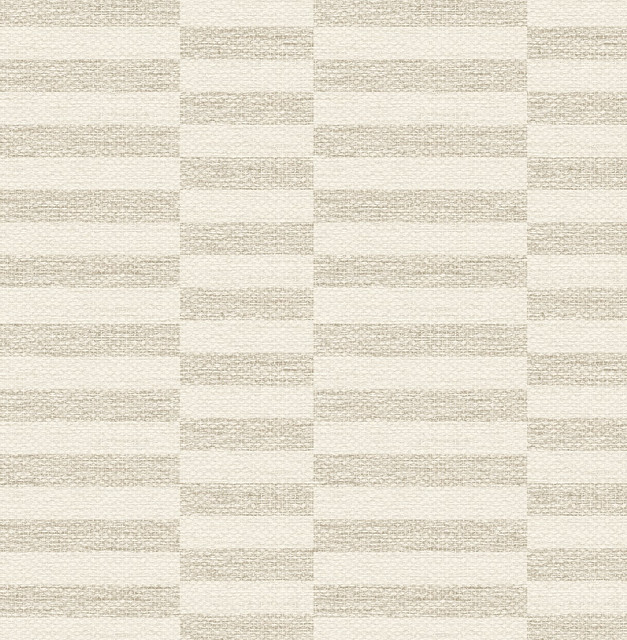 Seabrook Wallpaper Faux Woven Stripe Natural Stacy Garcia Peel and Stick  United States 17.08 10.43" 20.5"  - My Fabric Connection -