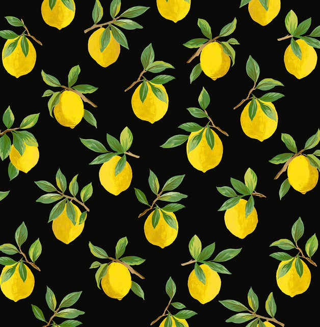 Seabrook Wallpaper Lemoncello Black Daisy Bennett Peel and Stick  United States 30.75 20.87" 20.5"  - My Fabric Connection -