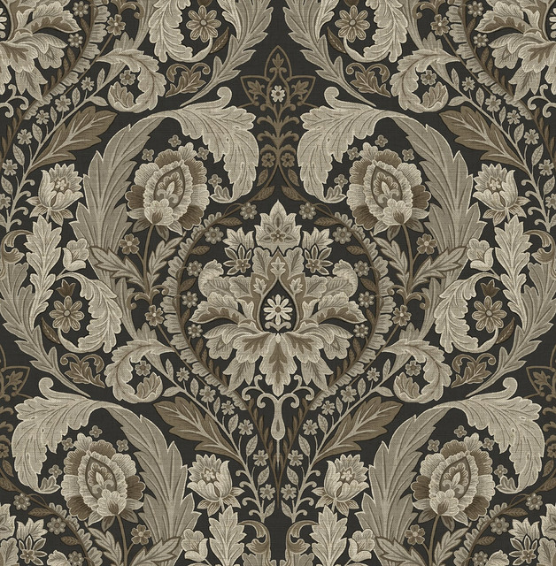 Seabrook Wallpaper Thornton Vintage Damask Cliffside Harry & Grace Peel and Stick  United States 30.75 20.87" 20.5"  - My Fabric Connection -