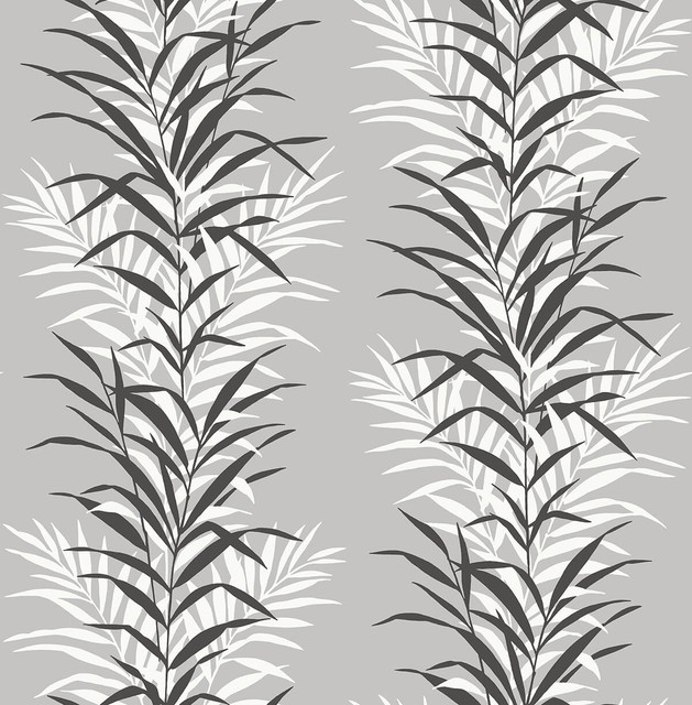 Seabrook Wallpaper Leaf Stripe Monochrome NextWall Peel & Stick  United States 30.75 20.87" 20.5"  - My Fabric Connection -