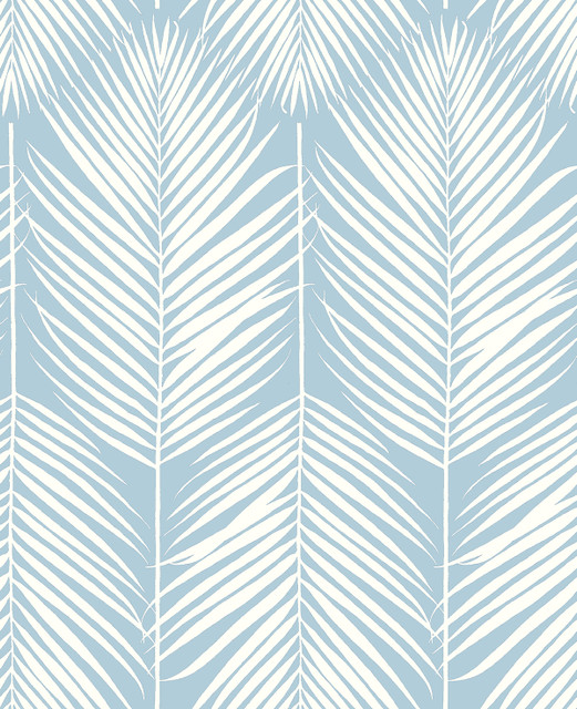Seabrook Wallpaper Palm Silhouette Hampton Blue NextWall Peel & Stick  United States 30.75 25.2" 20.5"  - My Fabric Connection -