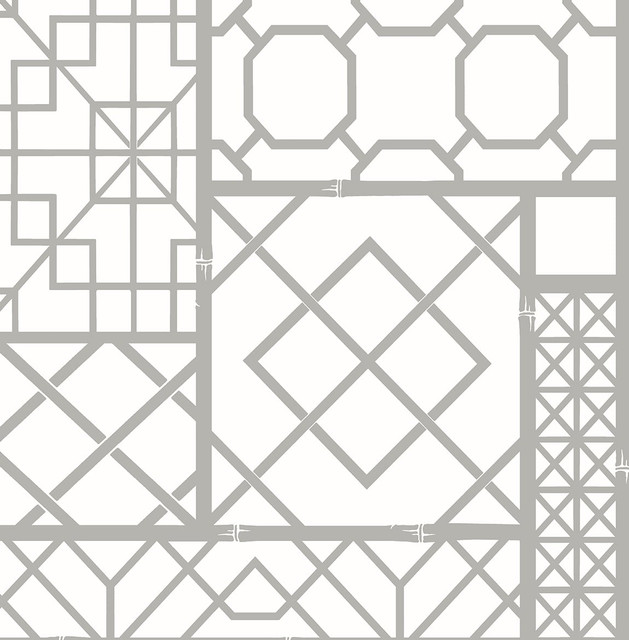 Seabrook Wallpaper Garden Trellis Harbor Grey NextWall Peel & Stick  United States 30.75 20.87" 20.5"  - My Fabric Connection -