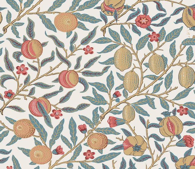 Seabrook Wallpaper Pomegranate Moonstone Blue & Light Ochre NextWall Peel & Stick  United States 31.35 18" 20.9"  - My Fabric Connection -