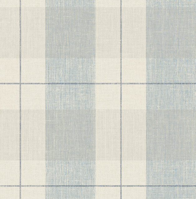 Seabrook Wallpaper Lenox Hill Plaid Blue & Beige NextWall Peel & Stick  United States 30.75 10.43" 20.5"  - My Fabric Connection -