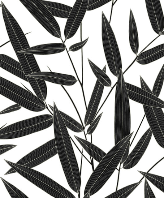 Seabrook Wallpaper Leaf Branch Trail Ebony NextWall Peel & Stick  Netherlands 31.35 25.2" 20.9"  - My Fabric Connection -