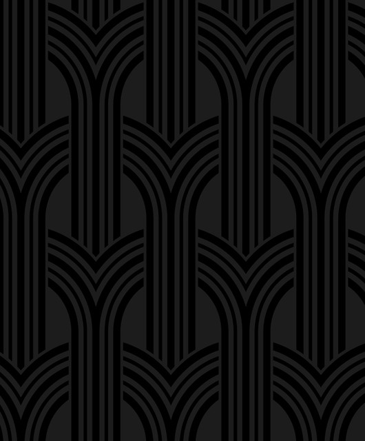 Seabrook Wallpaper Geometric Arches Onyx NextWall Peel & Stick  Netherlands 31.35 6.3" 20.9"  - My Fabric Connection -