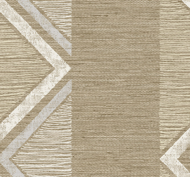 Seabrook Wallpaper Beswick Chevron Northern Cliff Fibers and Threads  United States 60.75 25.2" 27"  - My Fabric Connection -
