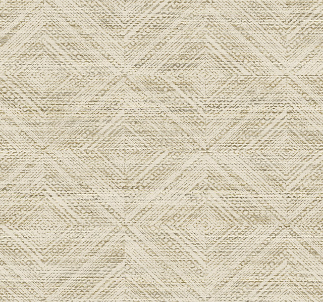 Seabrook Wallpaper Leigh Diamond Cappuccino Fibers and Threads  United States 60.75 25.2" 27"  - My Fabric Connection -