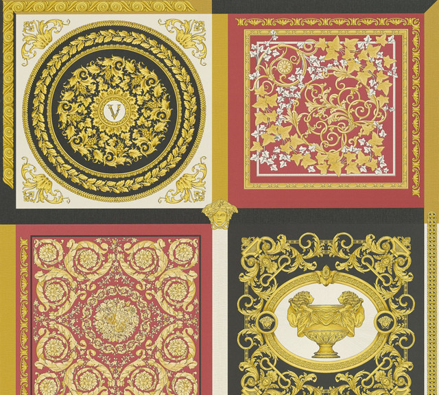 Seabrook Wallpaper Reverie  Crimson Versace Volume 5  Germany 75.3 27.5" 27.5"  - My Fabric Connection -