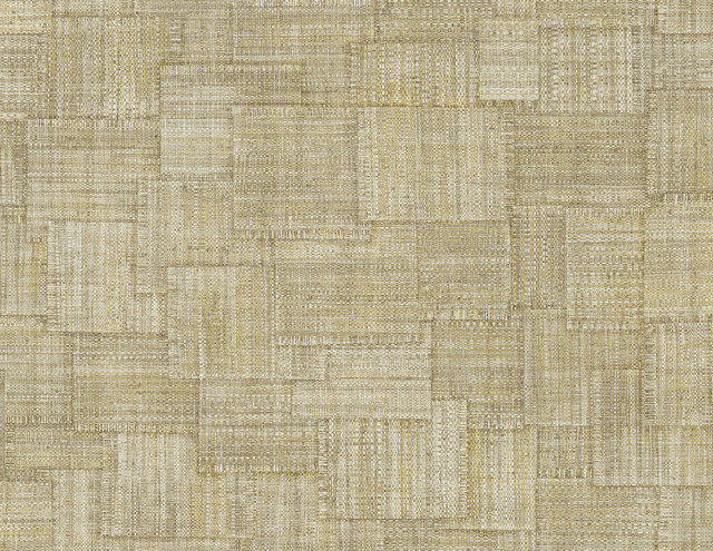 Seabrook Wallpaper Woven Blocks Beige Raffia  United States 60.75 20.87" 27"  - My Fabric Connection -