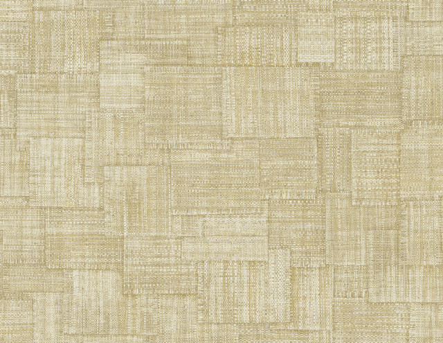 Seabrook Wallpaper Woven Blocks Parchment Raffia  United States 60.75 20.87" 27"  - My Fabric Connection -