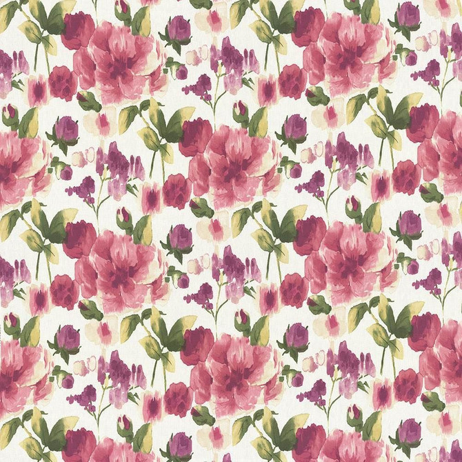 Kasmir Fabric Ambrose Garden Raspberry 1435 100% Linen
 CHINA </p><p>Repeat: Horizontal: 27 inches and Vertical: 25 2/8 inches 54 - My Fabric Connection -
