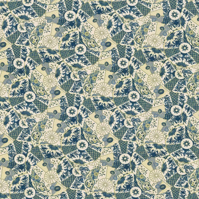 Kasmir Fabric Arita Bluebell 5107 100% Cotton PERU H: 27 inches, V:22 inches 54 - My Fabric Connection - Kasmir