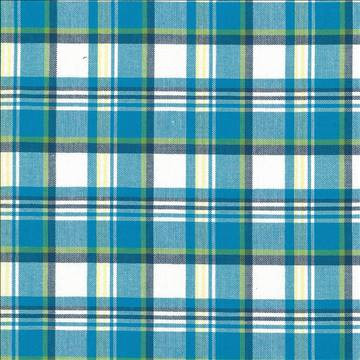 Kasmir Fabric Bardwell Plaid Mediterranean 5073 100% Cotton INDIA 30,000 Wyzenbeek Double Rubs H: 3 inches, V: 3 inches 54 - My Fabric Connection - Kasmir