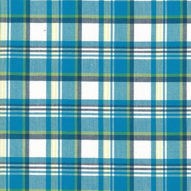 Kasmir Fabric Bardwell Plaid Mediterranean 5073 100% Cotton
 INDIA </p><p>Repeat: Horizontal: 3 inches and Vertical: 3 inches 54 - My Fabric Connection -