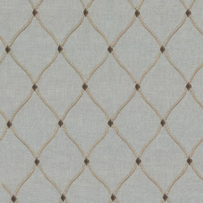 Kasmir Fabric Bluffton Porcelain 1441 100% Polyester Embroidery Contents 100% Rayon INDIA 15,000 Wyzenbeek Double Rubs H: 4 2/8 inches, V:6 1/8 inches 54 - 55 - My Fabric Connection - Kasmir