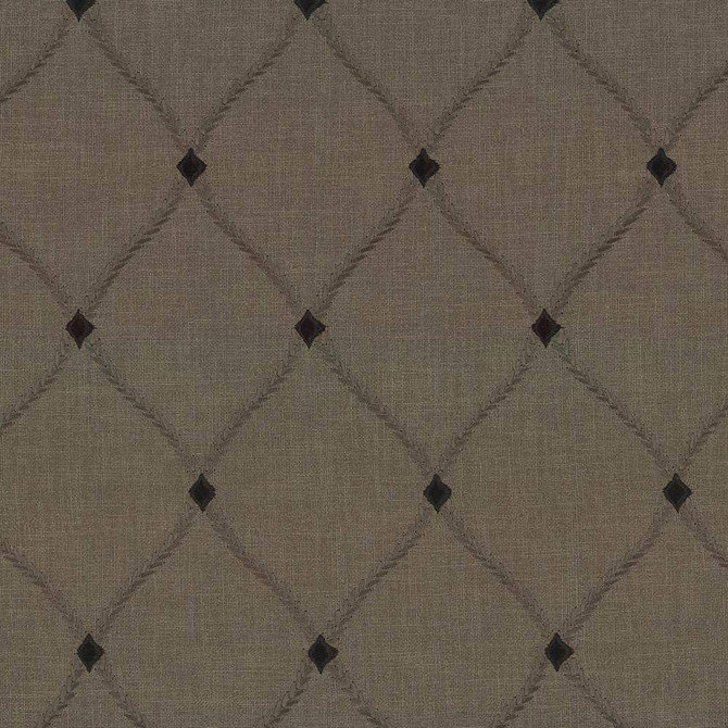 Kasmir Fabric Bluffton Walnut 1438 100% Polyester Embroidery Contents 100% Rayon INDIA 15,000 Wyzenbeek Double Rubs H: 4 2/8 inches, V:6 1/8 inches 54 - 55 - My Fabric Connection - Kasmir