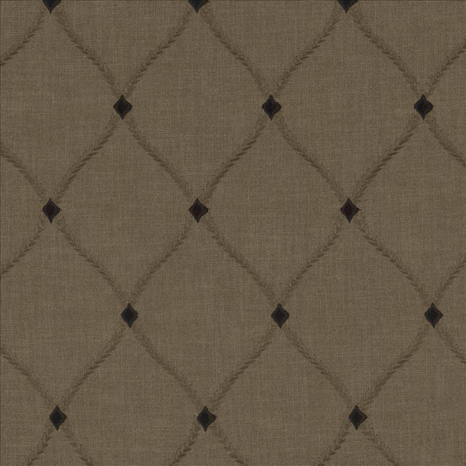 Kasmir Fabric Bluffton Walnut 1438 100% Polyester Embroidery 100% Rayon INDIA 15,000 Wyzenbeek Double Rubs Horizontal: 4 2/8 inches and Vertical: 6 1/8 inches 51 - 55 - My Fabric Connection -