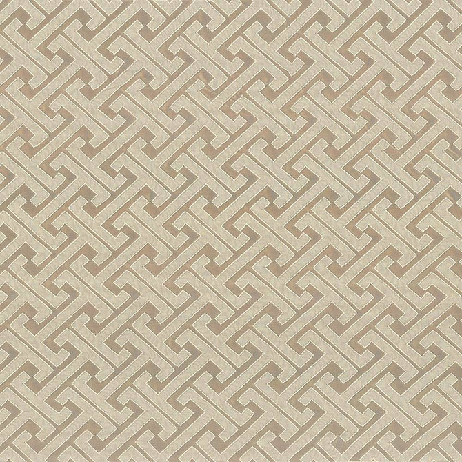 Kasmir Fabric Edo Fret Fawn 5083 100% Polyester CHINA 60,000 Wyzenbeek Double Rubs H: 2 2/8 inches, V:2 inches 57 - My Fabric Connection - Kasmir