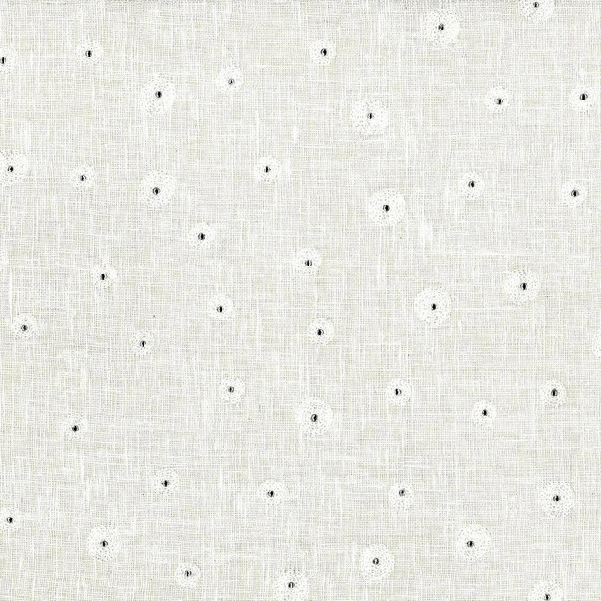 Kasmir Fabric Glitz Eggshell 1443 100% Linen Embroidery Contents 100% Viscose CHINA Not Tested H: 10 6/8 inches, V:11 6/8 inches 57 - My Fabric Connection - Kasmir
