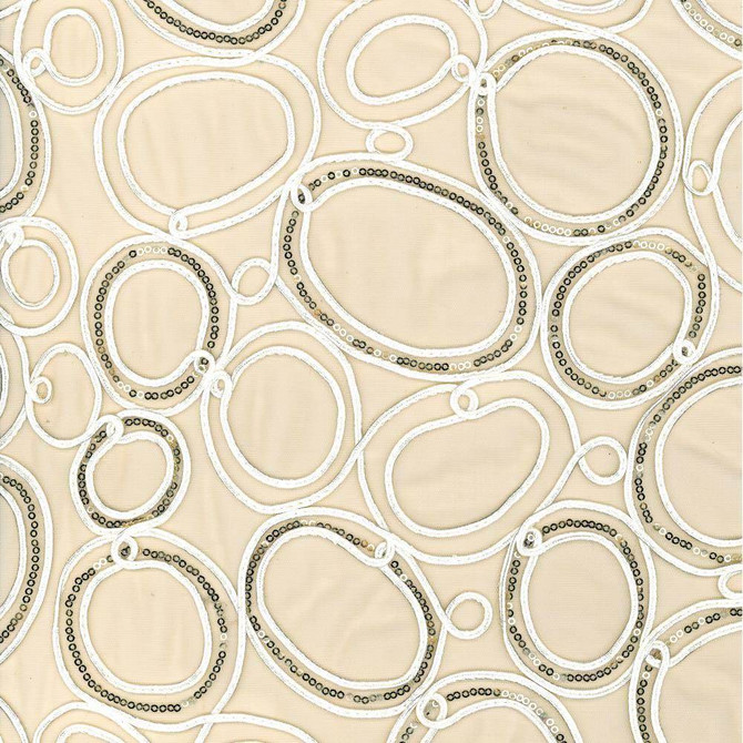 Kasmir Fabric Glitz N Glam Champagne 5077 100% Polyester Embroidery Contents 100% Polyester CHINA Not Tested H: 17 inches, V:15 inches 59 - 60 - My Fabric Connection - Kasmir