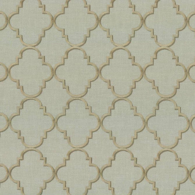 Kasmir Fabric Goodean Mineral 1441 100% Polyester Embroidery Contents 100% Rayon INDIA 30,000 Wyzenbeek Double Rubs H: 4 inches, V:4 4/8 inches 54 - 55 - My Fabric Connection - Kasmir