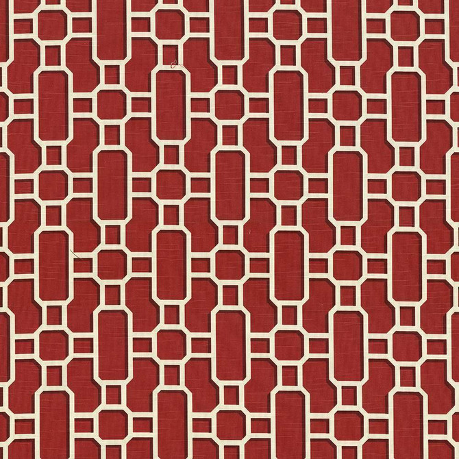Kasmir Fabric Hakkasan Fret Rouge 5071 100% Cotton USA 15,000 Wyzenbeek Double Rubs H: 9 inches, V:12 5/8 inches 54 - My Fabric Connection - Kasmir