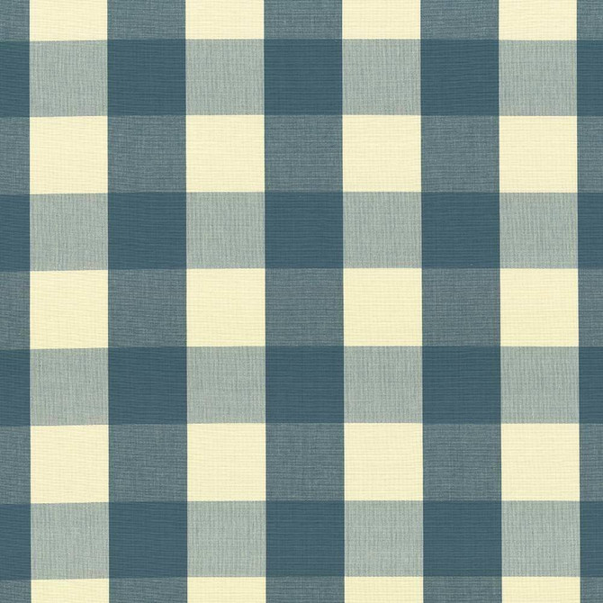 Kasmir Fabric Hampton Check Teal 5089 100% Cotton INDIA 6,000 Wyzenbeek Double Rubs H: 8 inches, V:8 inches 54 - My Fabric Connection - Kasmir