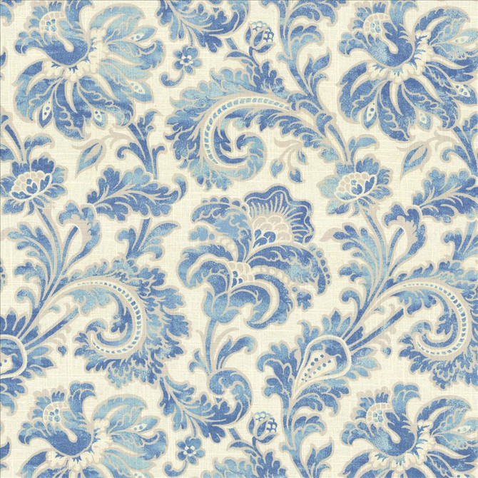 Kasmir Fabric Kenilworth Matisse Blue 5081 55% Linen
45% Rayon
 CHINA </p><p>Repeat: Horizontal: 13 6/8 inches and Vertical: 16 6/8 inches 54 - 55 - My Fabric Connection -