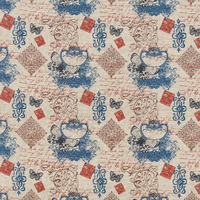 Kasmir Fabric La Mariposa Turquoise 5065 70% Cotton
30% Linen
 USA 15,000 Wyzenbeek Double Rubs </p><p>Repeat: Horizontal: 13 4/8 inches and Vertical: 13 4/8 inches 54 - My Fabric Connection -